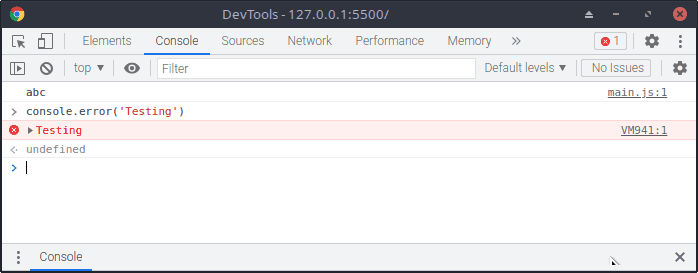 Console Error Logging