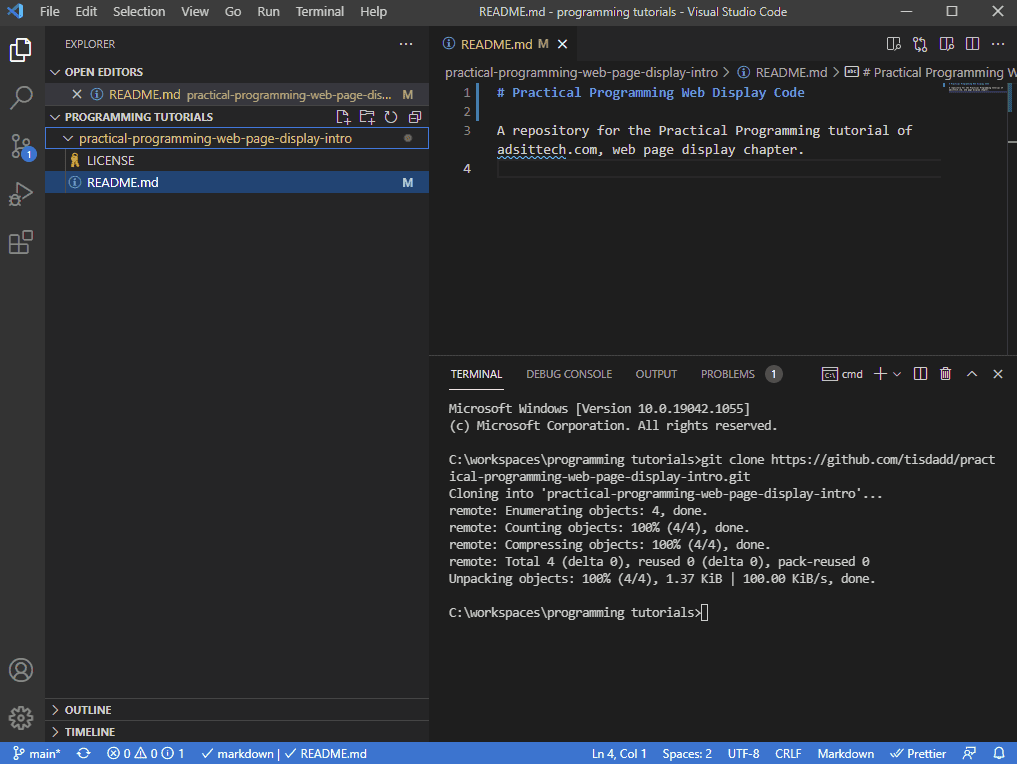 Visual Studio Code After Change